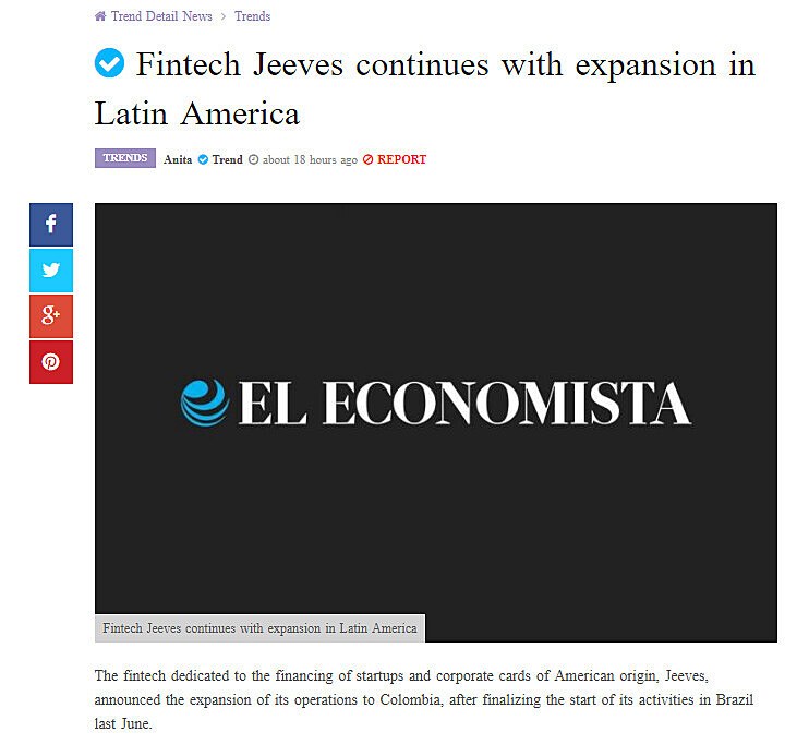 Fintech Jeeves continues with expansion in Latin America